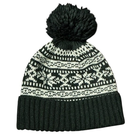 None Accessories - Fair Isle Knit Pom-Pom Beanie